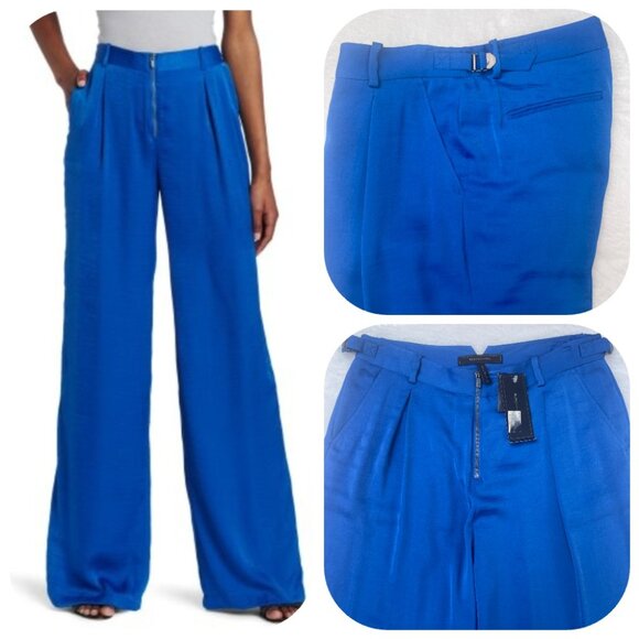 BCBGMaxAzria Pants - NWT Bcbg MaxAzria Hight waist blue Robbie Wide-Leg Pant S